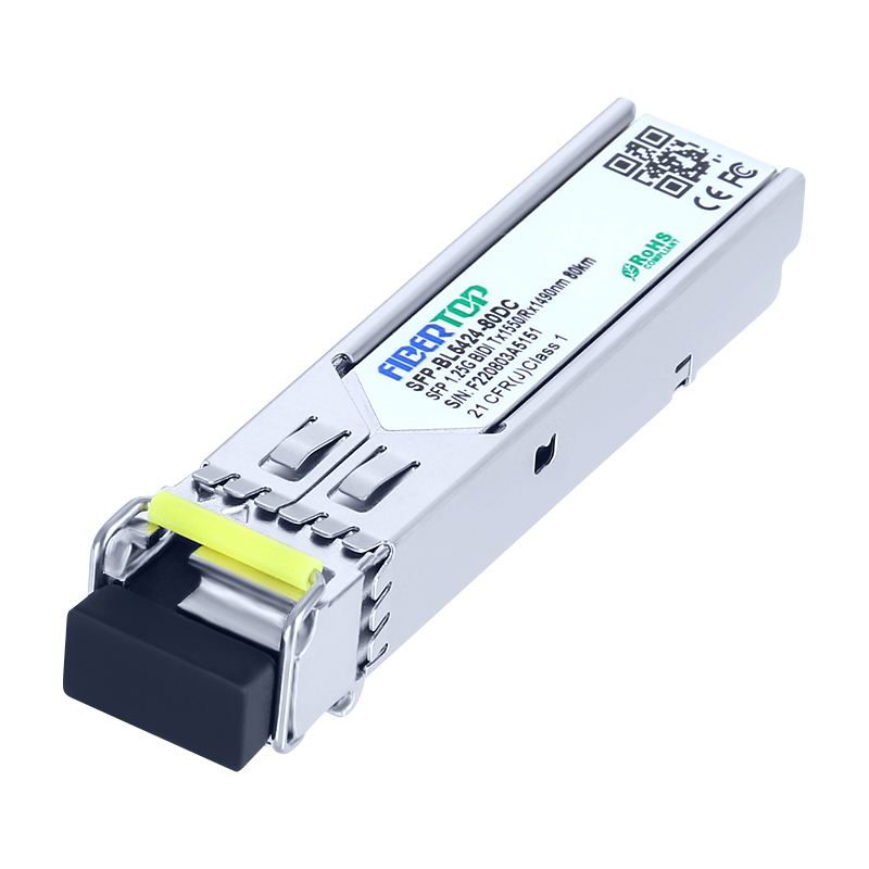 FIBERTOP 1.25Gbps SFP 收发器单模 1550nm TX / 1490nm RX 传输距离 80 公里